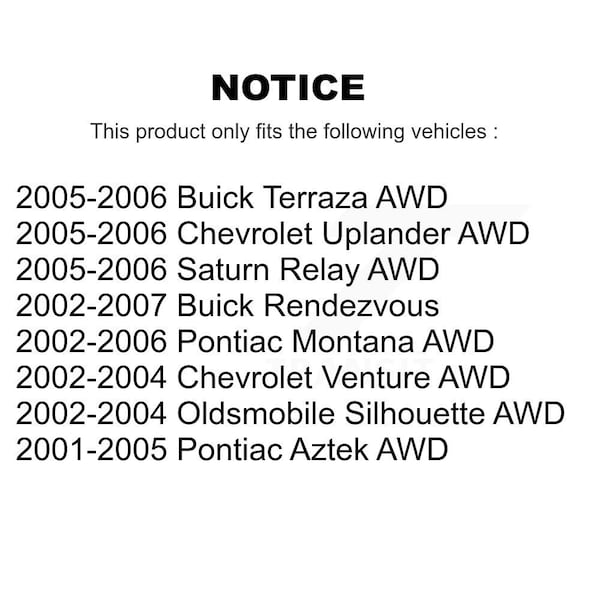 Rear Suspension Stabilizer Bar Link Kit For Buick Rendezvous Chevrolet Pontiac Venture